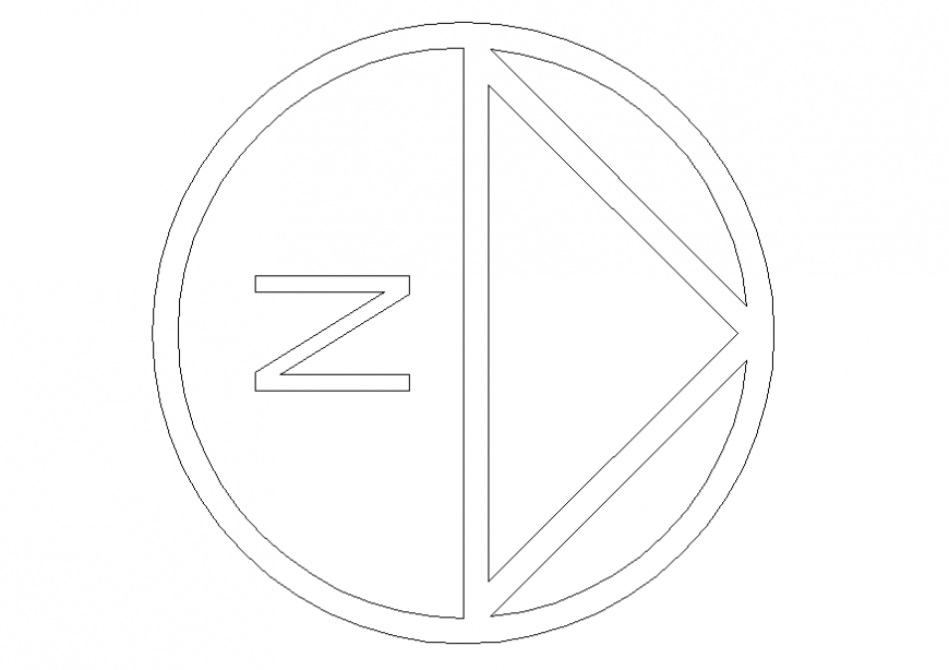 Direction symbol north side cad block drawing details dwg file