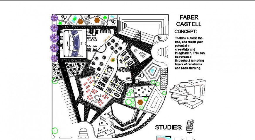 Distribution layout plan details of multi-story government head quarter building dwg file