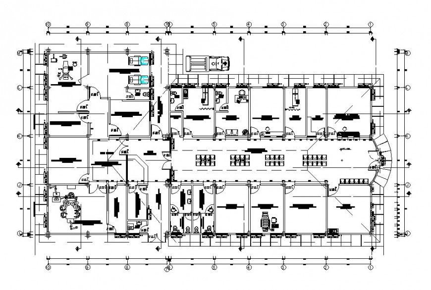 Distribution layout plan details of urban hospital cad drawing details dwg file