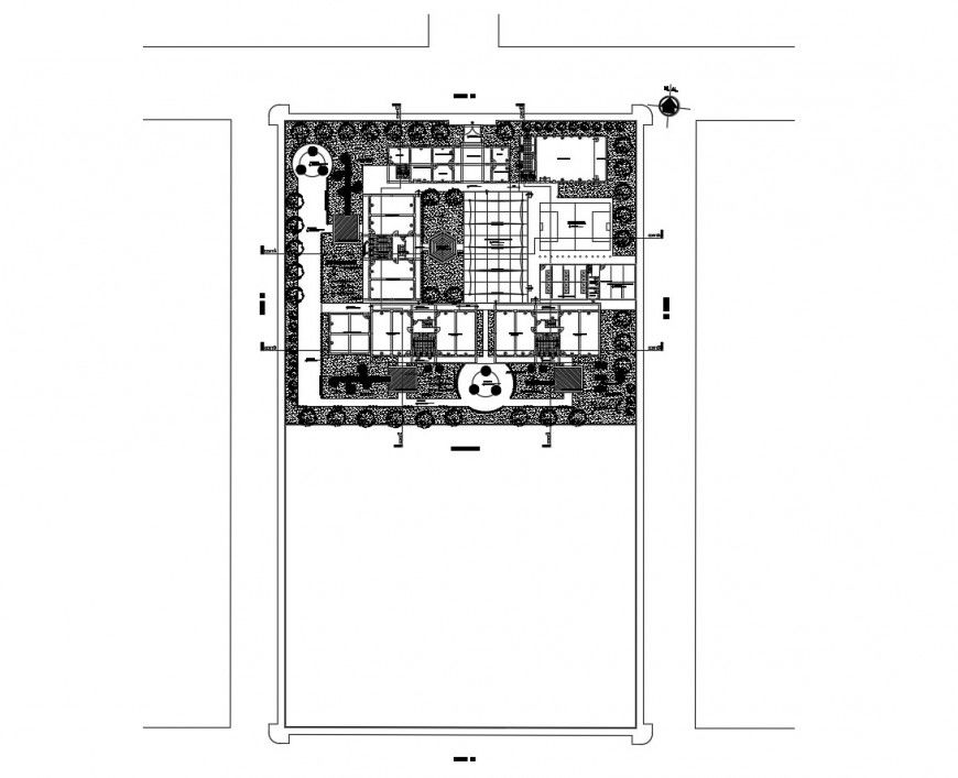Distribution layout plan drawing details of education building dwg file