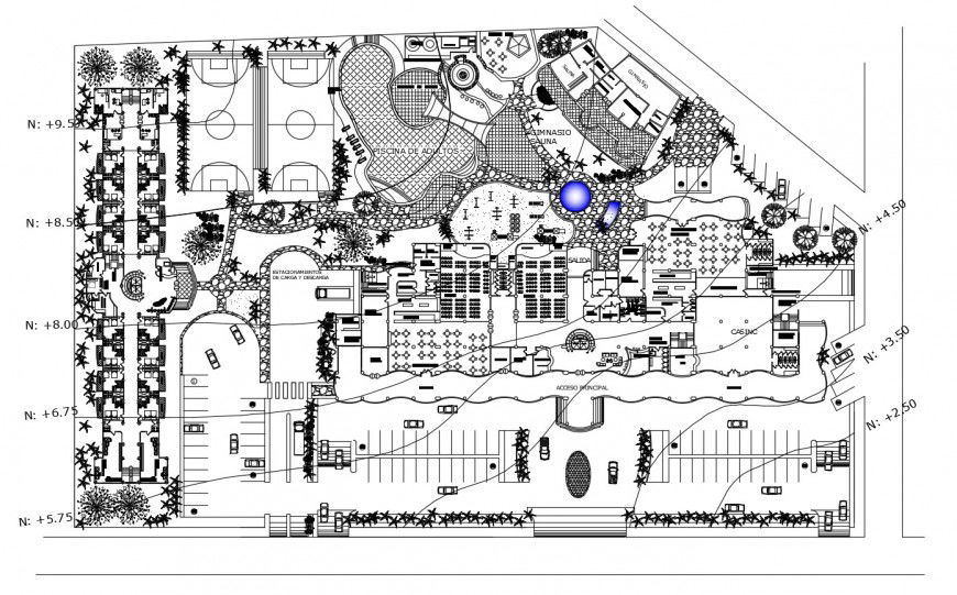 Distribution layout plan drawing details of five star hotel dwg file