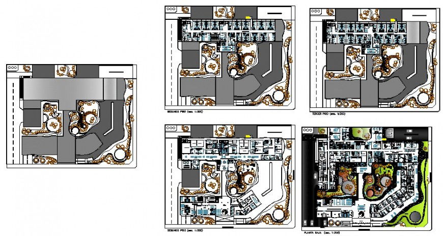 Distribution plan and floor plan details of maternity hospital dwg file