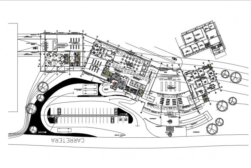 Distribution plan details of international airport cad drawing details dwg file