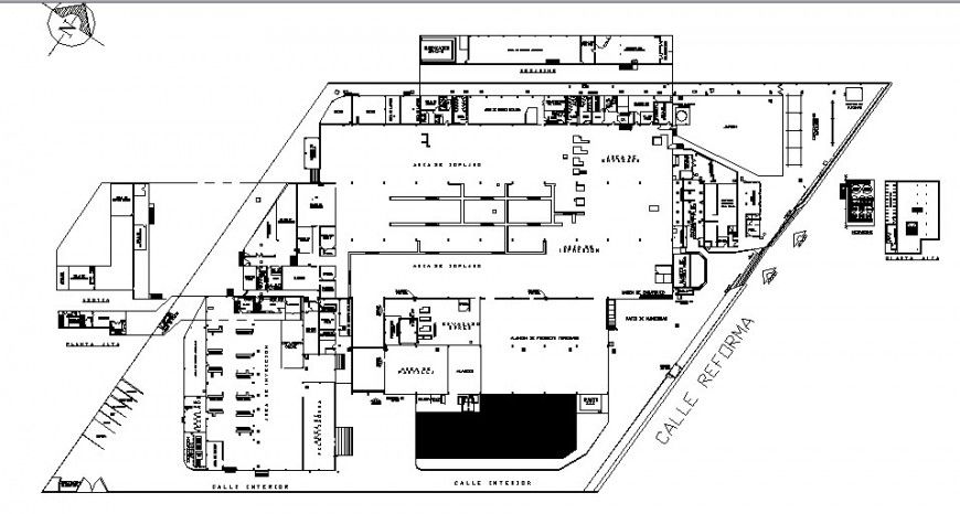 Production Plant Distribution Plan Drawing in DWG file