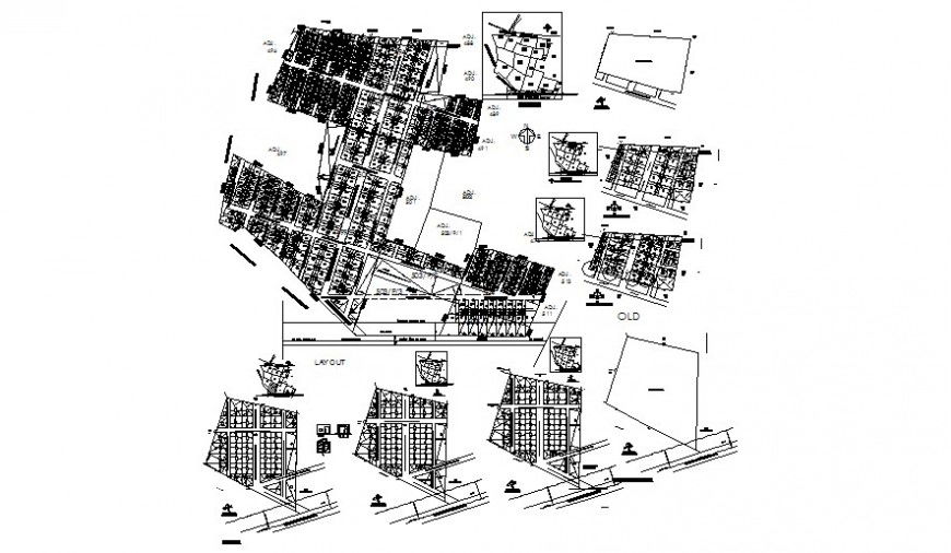 Division details of area topographic units autocad file