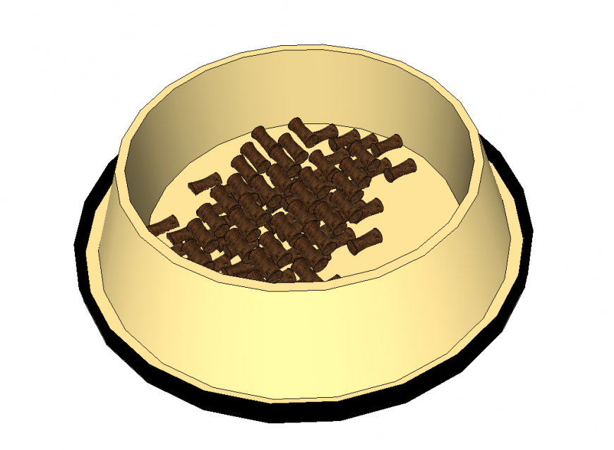 Dog eating bowl detail 3d model elevation CAD blocks Sketch-up file
