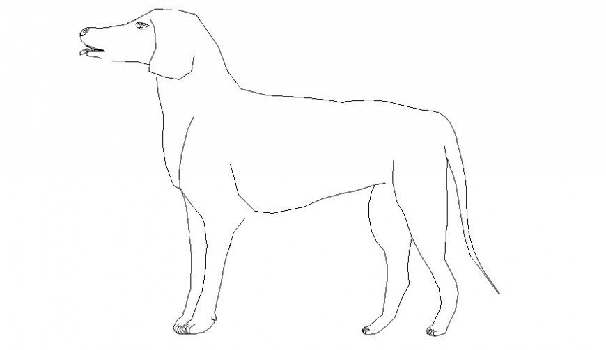Dog elevation 2d drawings details of animal units block autocad softwrae file