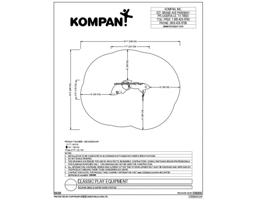 Dolphin sand and work station play equipment details dwg file