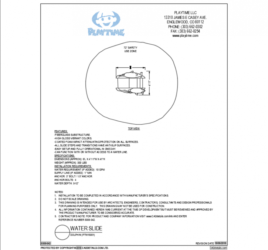 Dolphin top view water animal cad block design dwg file