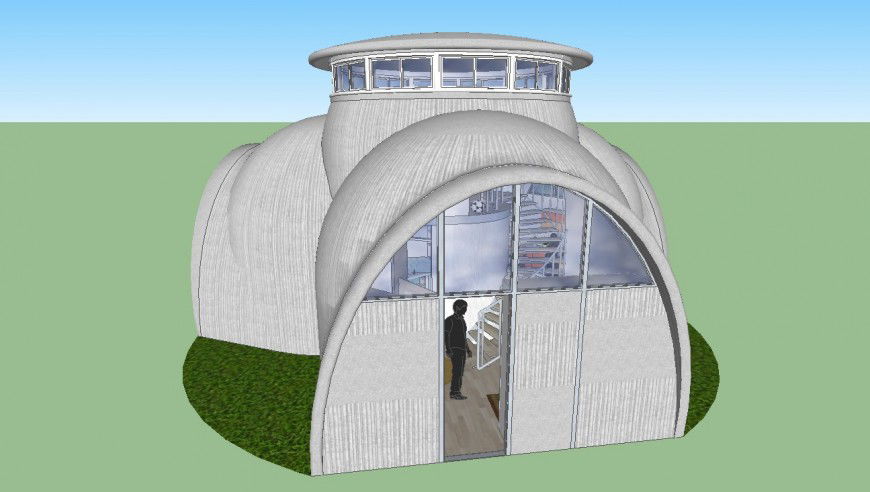Domb and cage structure building design model detail 3d
