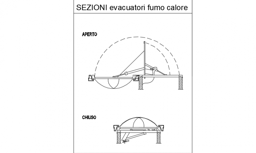 Domb structure front view and top view plan deatil dwg file