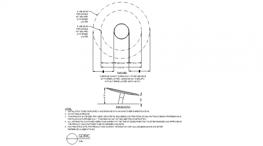 Dome side elevation and plan layout file