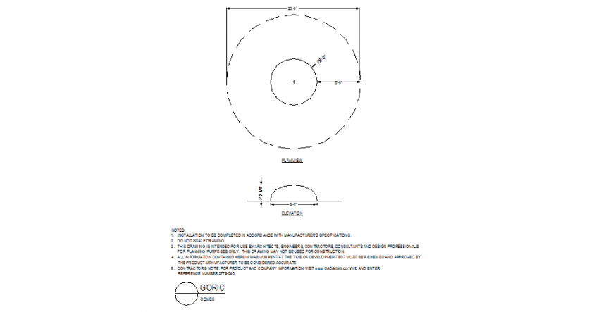 Domes plan view detail dwg file