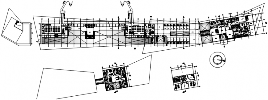 Domestic airport floors distribution plan cad drawing details dwg file