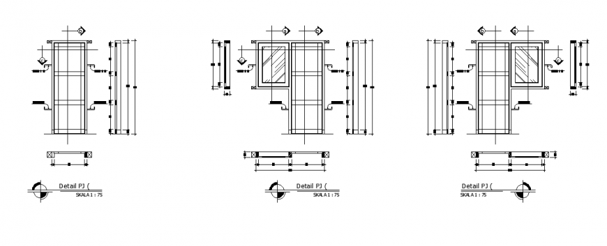Door- Window detail plan design of small school house design drawing