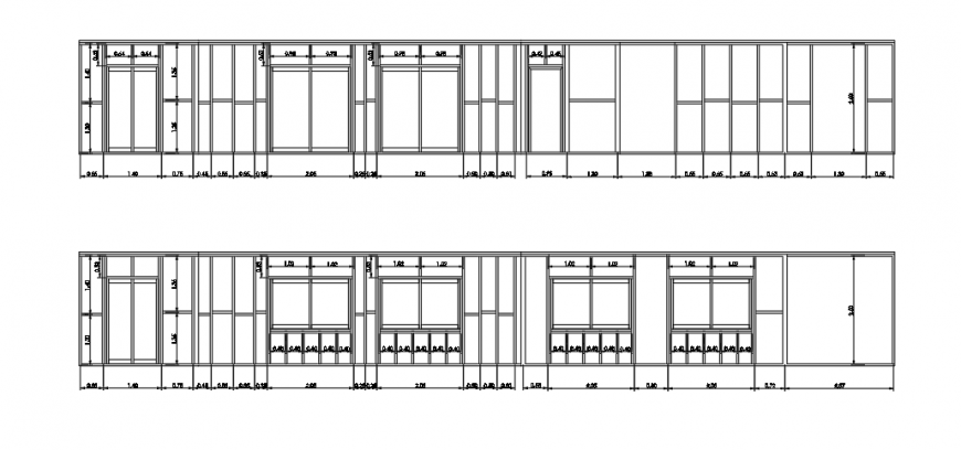 Door- Window section design of wood house design drawing
