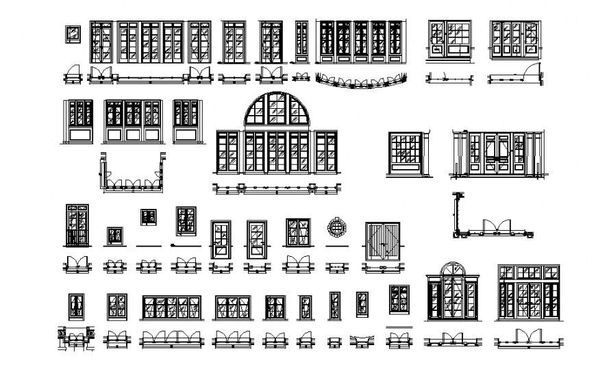 Door & Windows Block Design in DWG file