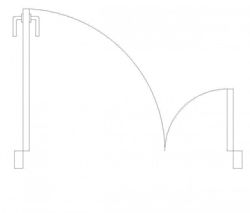 Door and a half plan view dwg file