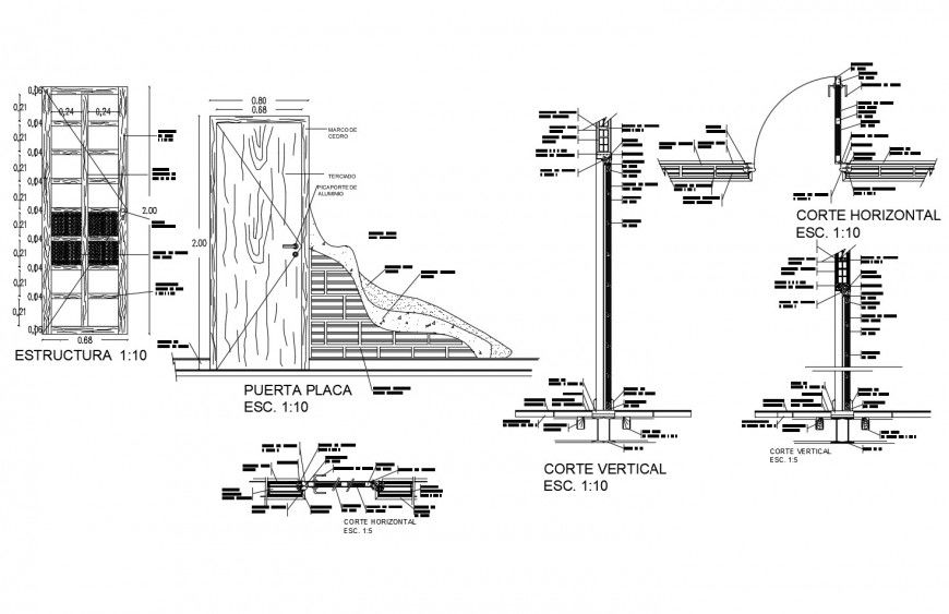 Door and different construction units 2d view CAD structural block autocad file