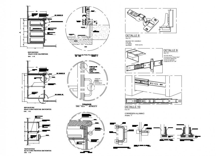 Door and handle detail 2d view CAD block layout file in autocad format
