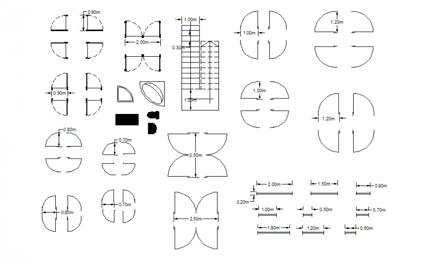 Door and stair plan autocad file