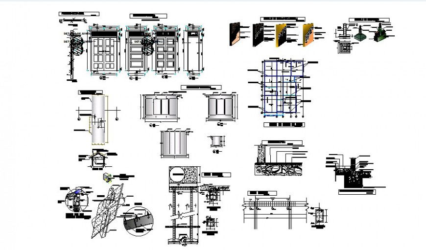 Door and window block detail 2d view CAD unt layout file in autocad format
