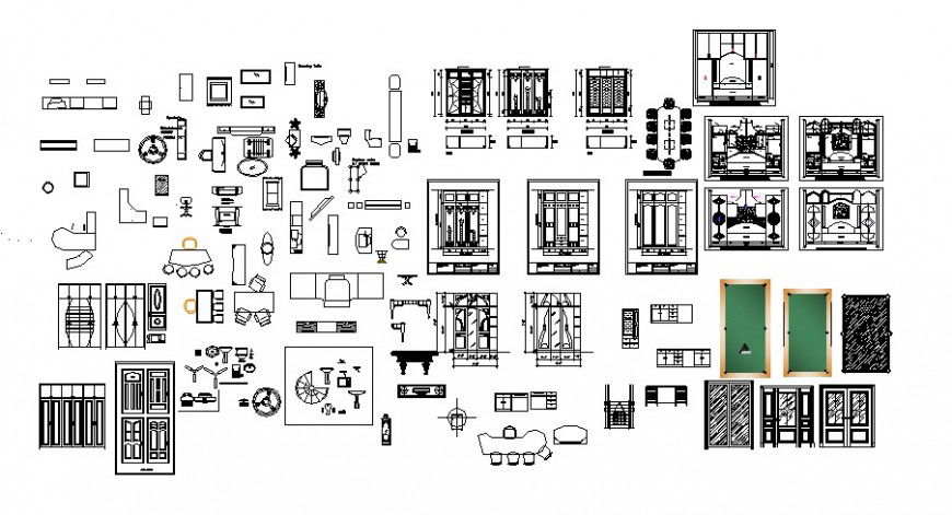 Door and window block different design in auto cad