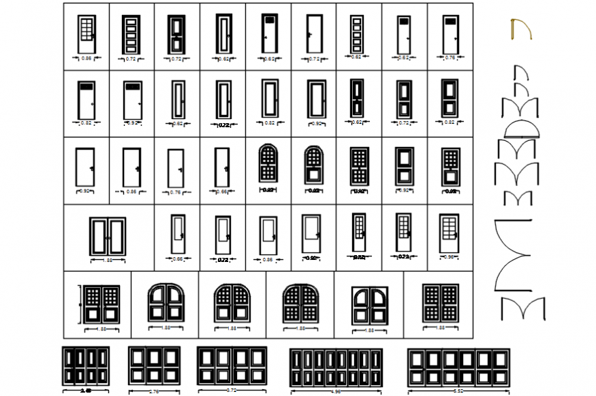 Door and Window blocks autocad file