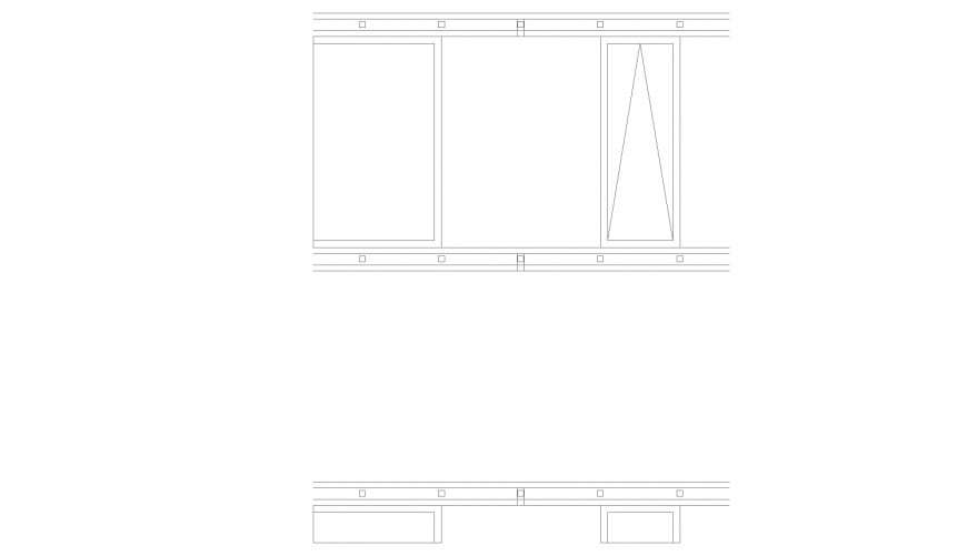 Door and window cut section detail drawing in dwg AutoCAD file.