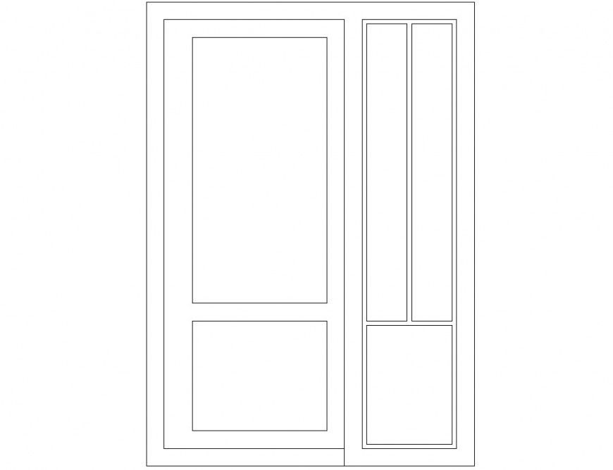 Door and window of bungalow detail drawing in dwg file.