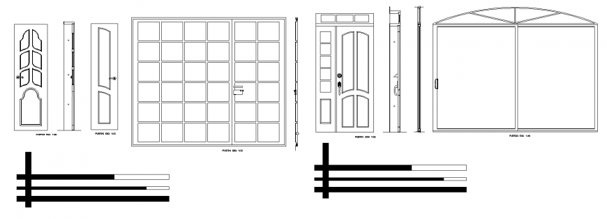 Door and window plan and section drawing in dwg file.
