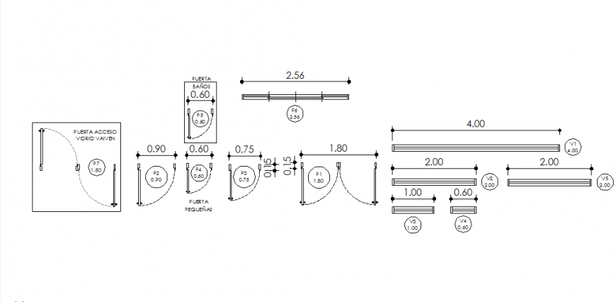 Door and window plan dwg file
