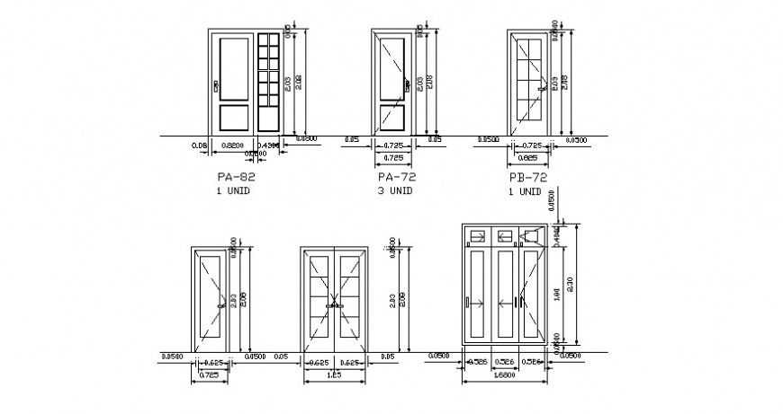 Door block different design in AutoCAD software