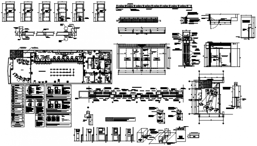 Door block different design plan and elevation with detail in AutoCAD