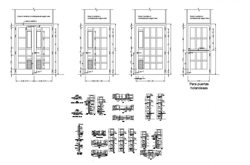 Door blocks detail 2d view CAD unit layout file in dwg format