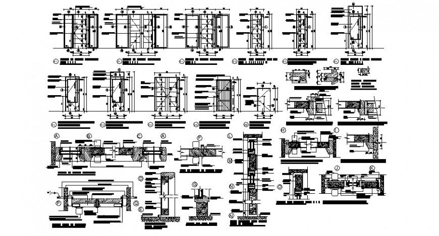 Door blocks drawings details with section 2d view autocad file
