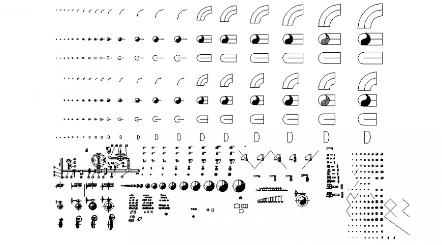Door blocks plan and elevation with other units details in autocad