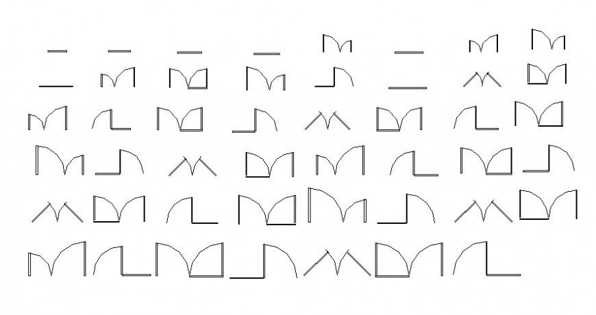 Door blocks plan drawings 2d view autocad software file