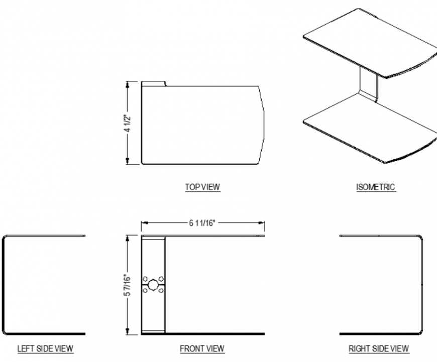 Door clamps plan detail dwg file.