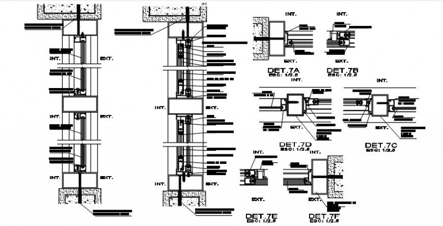 Door coupling, framing and installation drawing details dwg file
