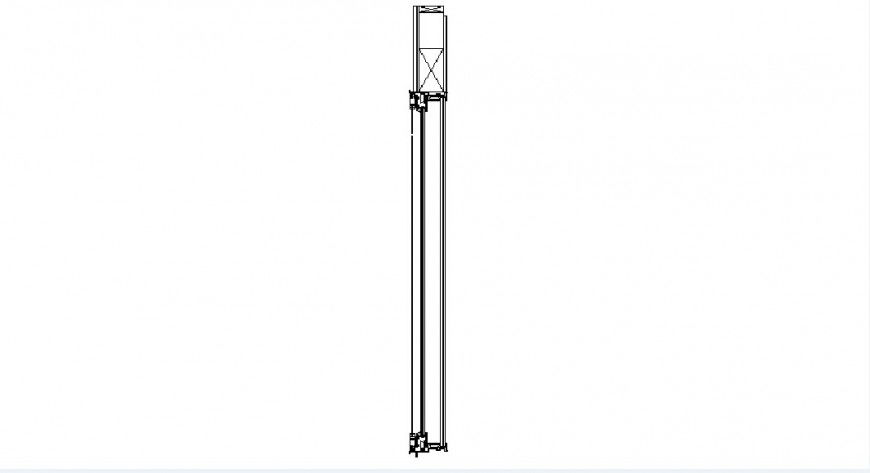 Door coupling frame section cad drawing details dwg file