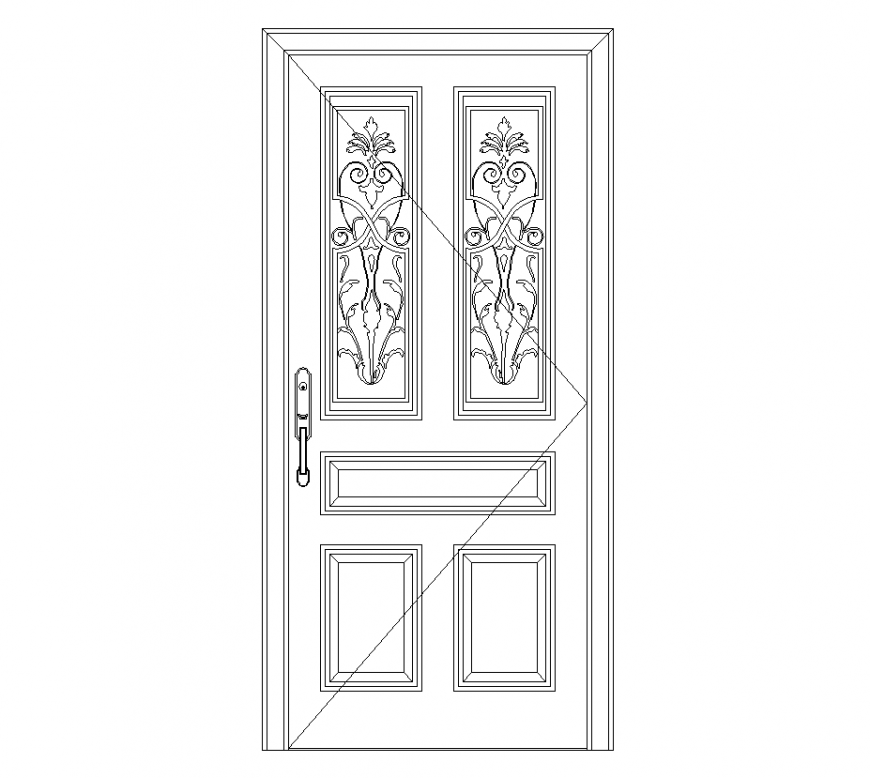 Door design block with elevation dwg file