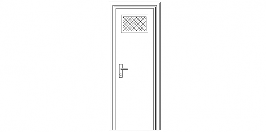 Door design with door frame view with door block dwg file