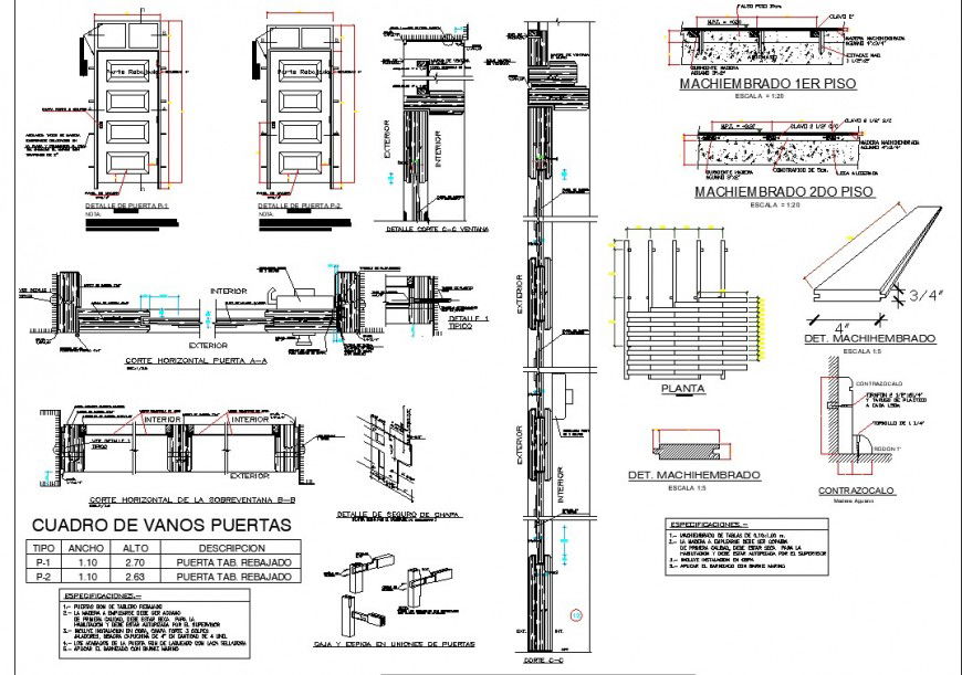 Door detail 2d view CAD block layout autocad file