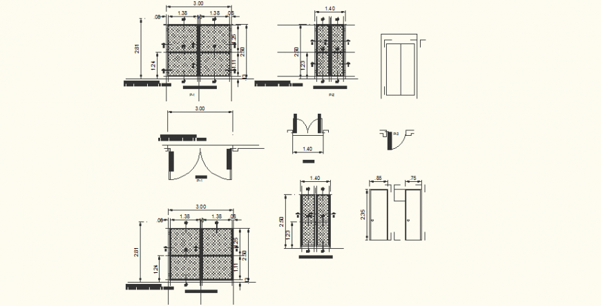Door detail drawing in dwg AutoCAD file.