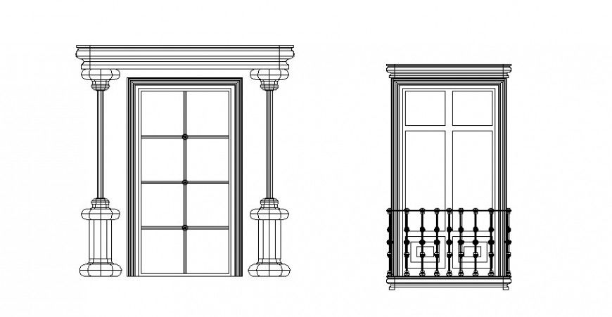 Door detail elevation 2d view CAD block autocad file