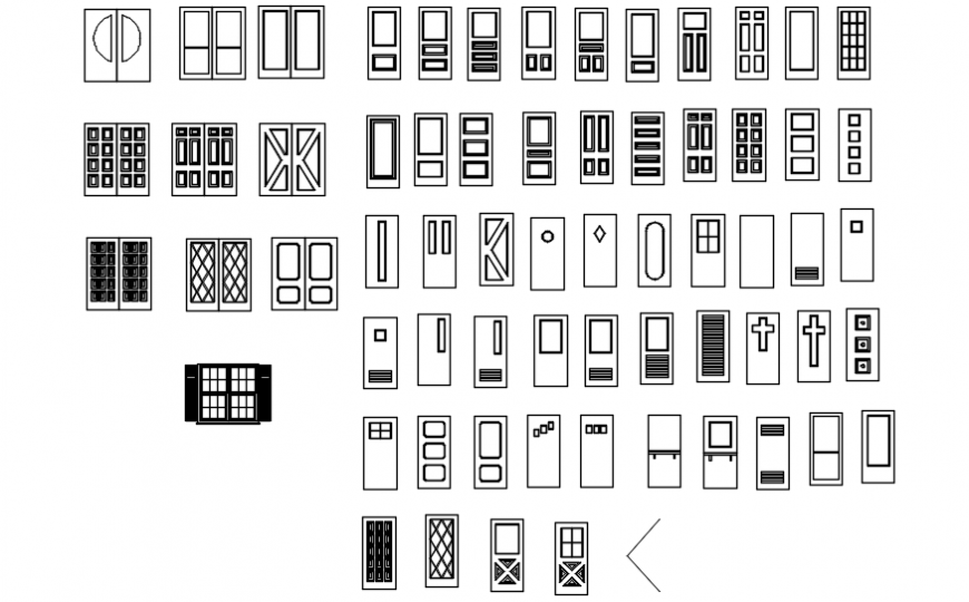 Door different block design in AutoCAD file
