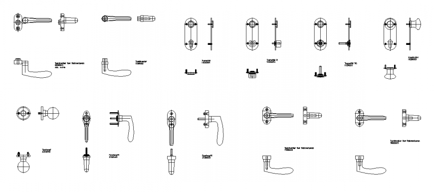 Door Different Type Handle Block