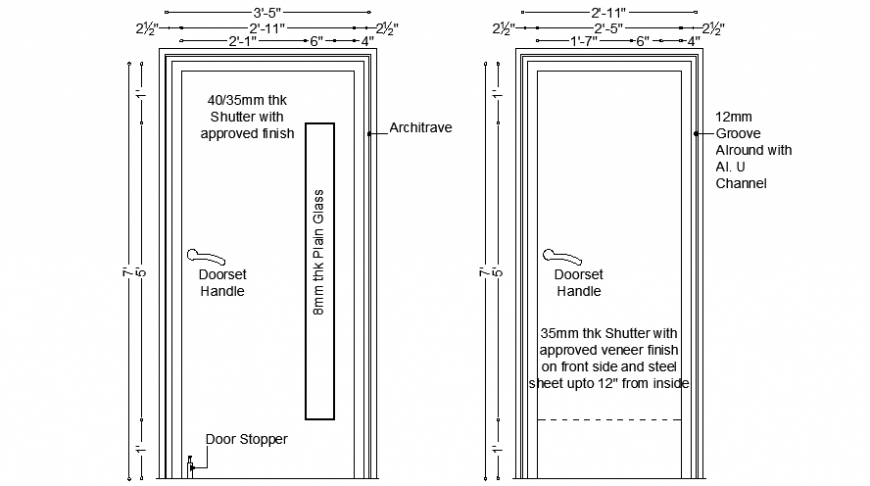 Door drawings detail 2d view CAD blocks AutoCAD file