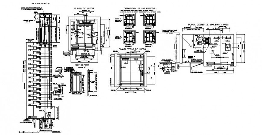 Door elevation, section and installation cad drawing details dwg file